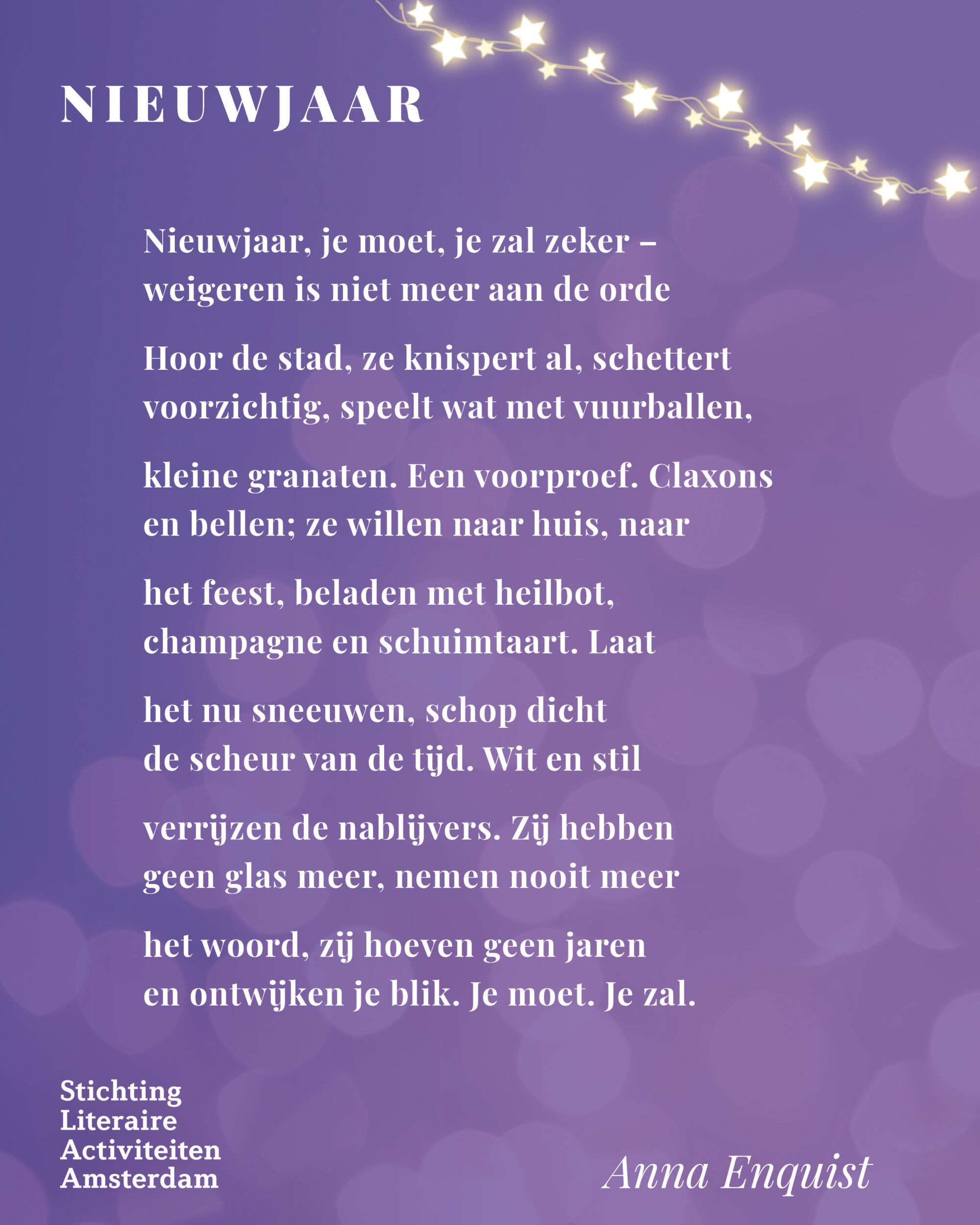 SLAA Kerstgedicht Nieuwjaar SLAA